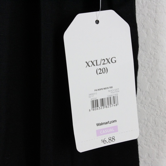 Women's Plus Size Black T-shirt, Faded Glory, XXL - Picture 4 of 7